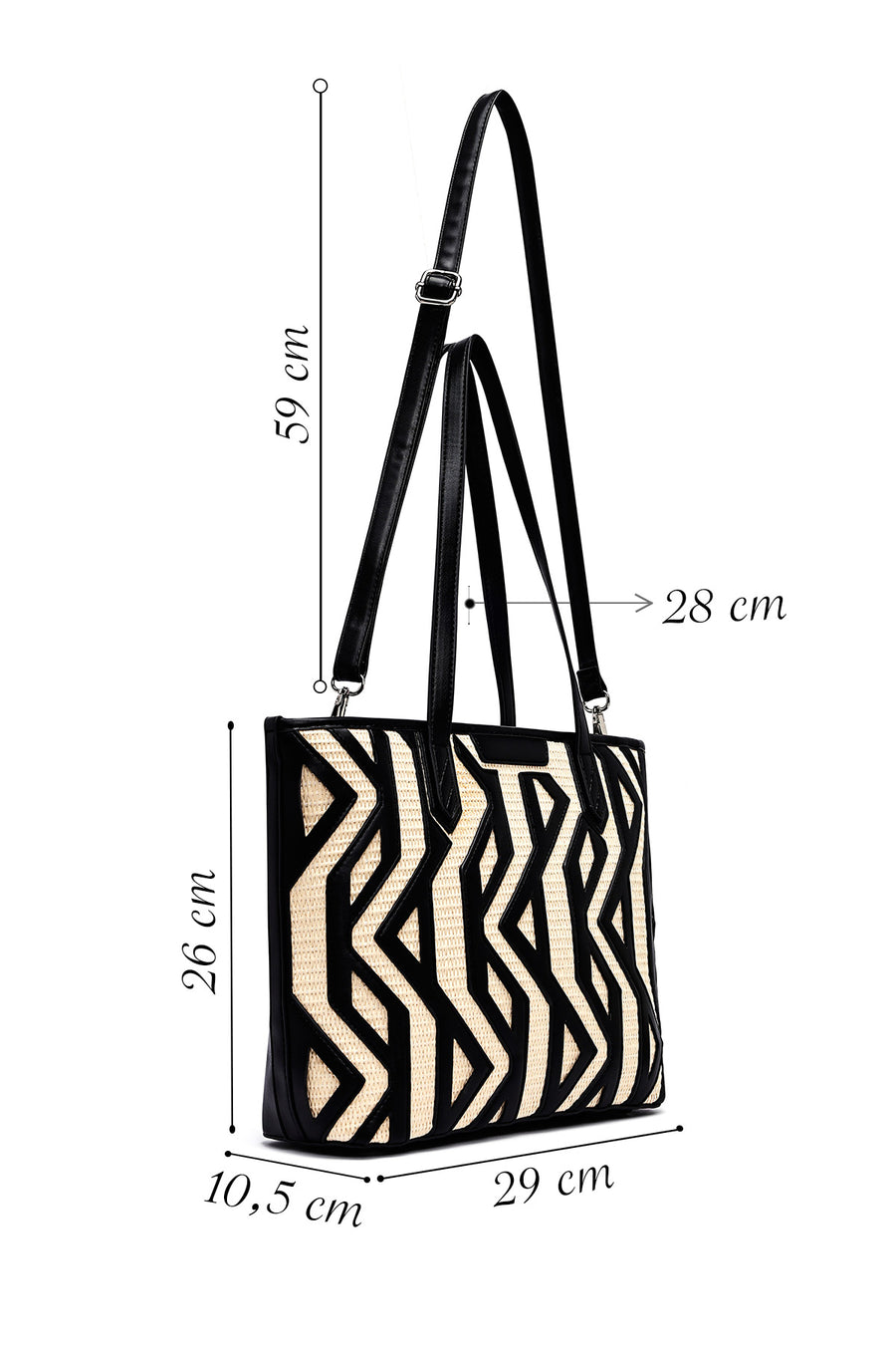 Women's Black Long Strap Shoulder Bag