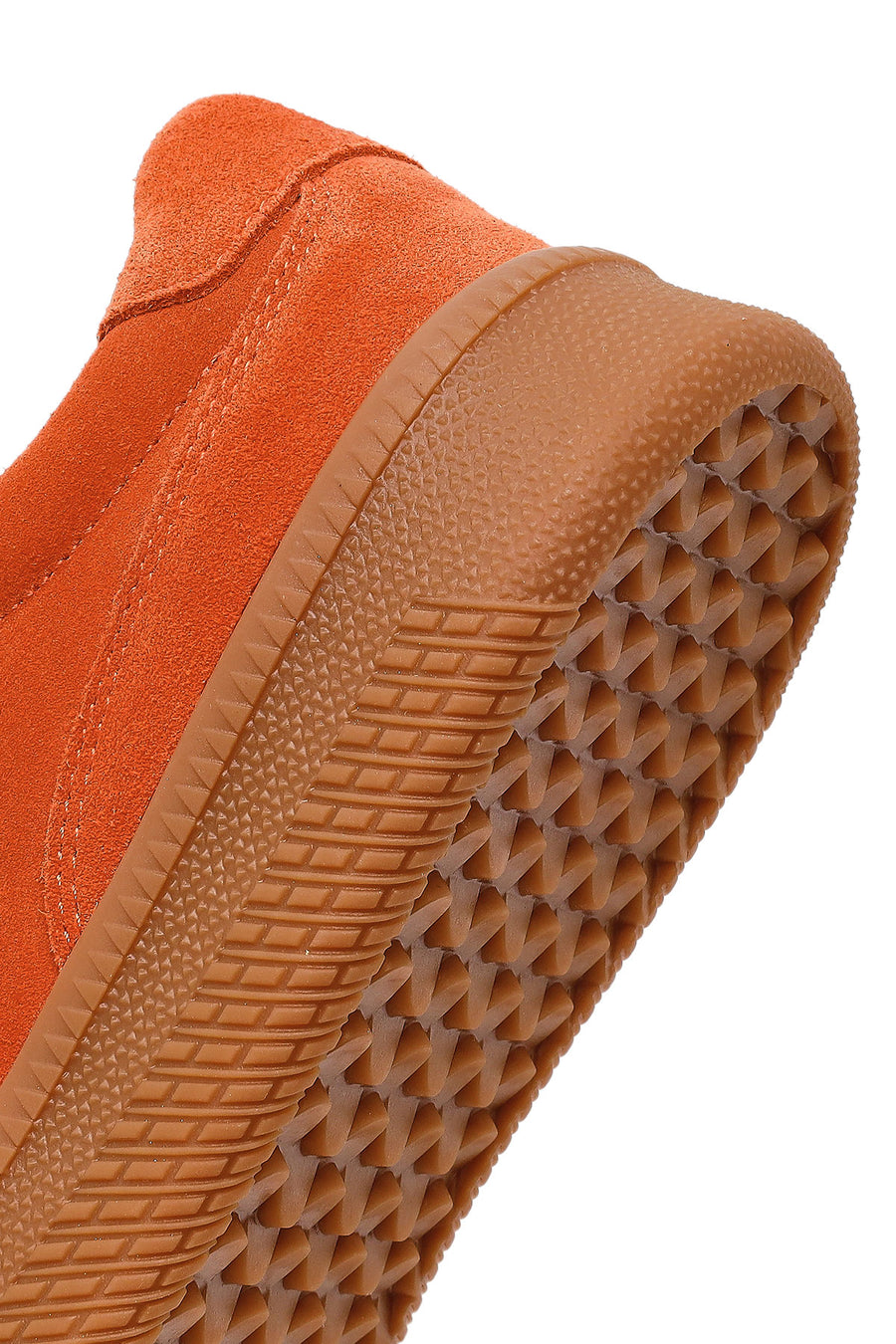 Woman Orange Lace-Up Suede Leather Leather Sneaker