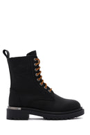 Harley Davidson Women's Black Printed Leather Rebel Boots | Derimod