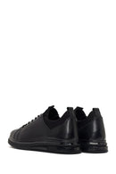 Erkek Siyah Bağcıklı Deri Sneaker | Derimod