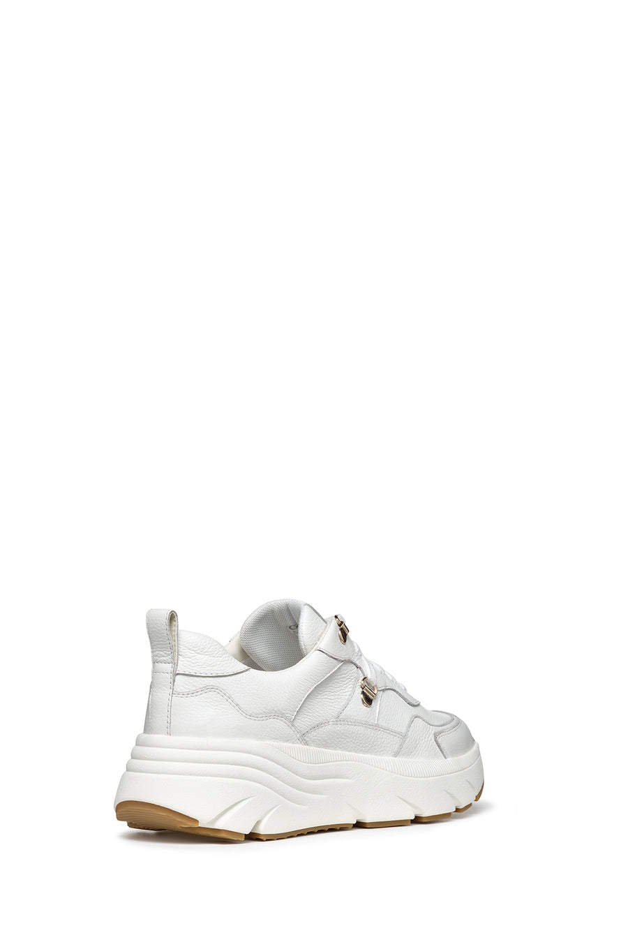 Geox Kadın Beyaz Diamantha Bağcıklı Kalın Tabanlı Deri Sneaker