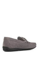 Geox Men's Gray U Ascanio Suede Leather Casual Loafer | Derimod