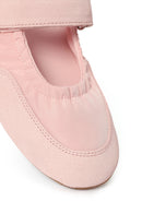 Women's Powder Pink Strapped Leather Sport Ballet Flats | Derimod