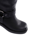 Women's Black Leather Buckle Boots | Derimod