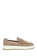 Men's Beige Suede Leather Casual Loafer | Derimod