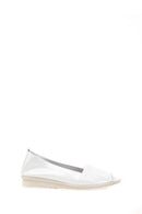 White Open Toe Women's Leather Shoes | Derimod