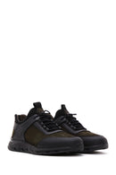 Men's Khaki Nubuck Leather Detailed Sneaker | Derimod