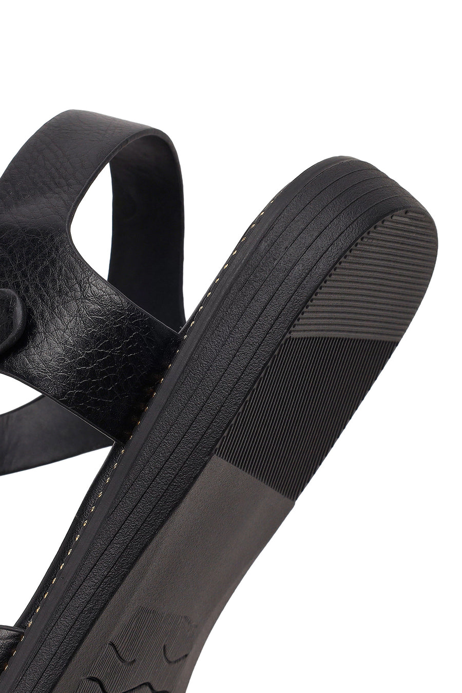 Women's Black Ankle Buckle Sandals