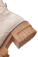 Women's Beige Suede Leather Boots | Derimod