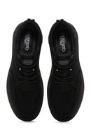 Men's Black Nubuck Leather Sneaker | Derimod