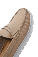 Men's Beige Nubuck Leather Loafer | Derimod