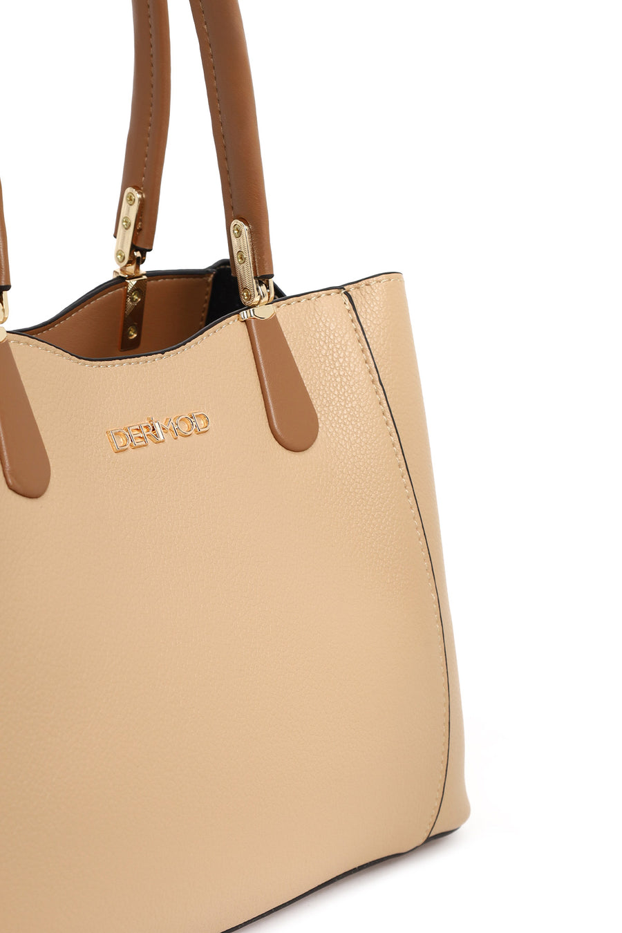 Woman Beige Long-Strap Shoulder Bag