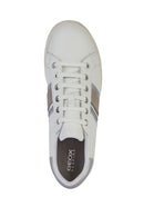 Geox Women's White Jaysen Lace-Up Leather Sneaker | Derimod