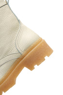 Women's Cream Leather Boots | Derimod