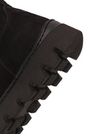 Male Black Thick-Soled Nubuck Leather Chelsea Boots | Derimod