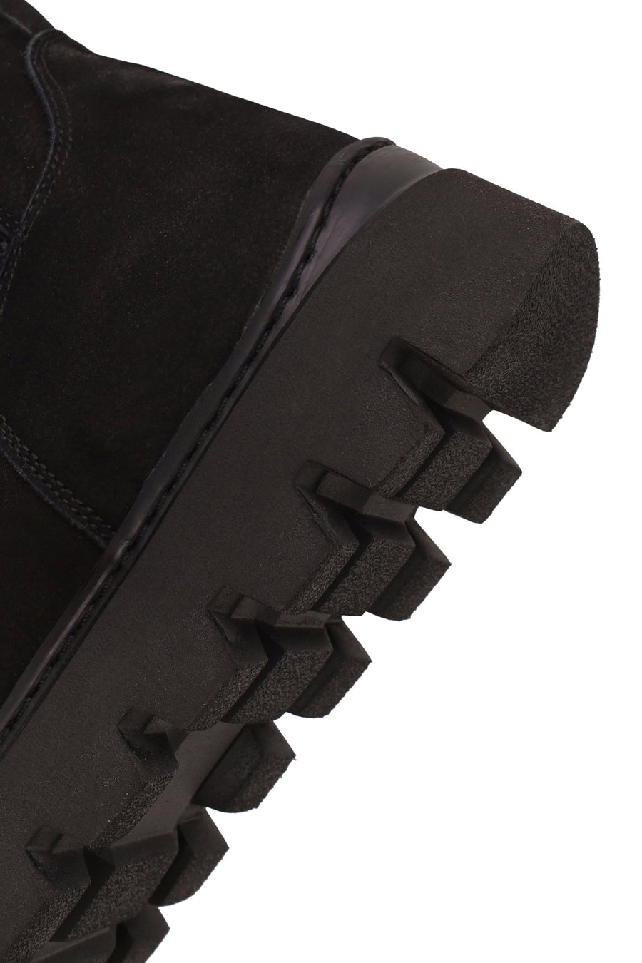 Male Black Thick-Soled Nubuck Leather Chelsea Boots