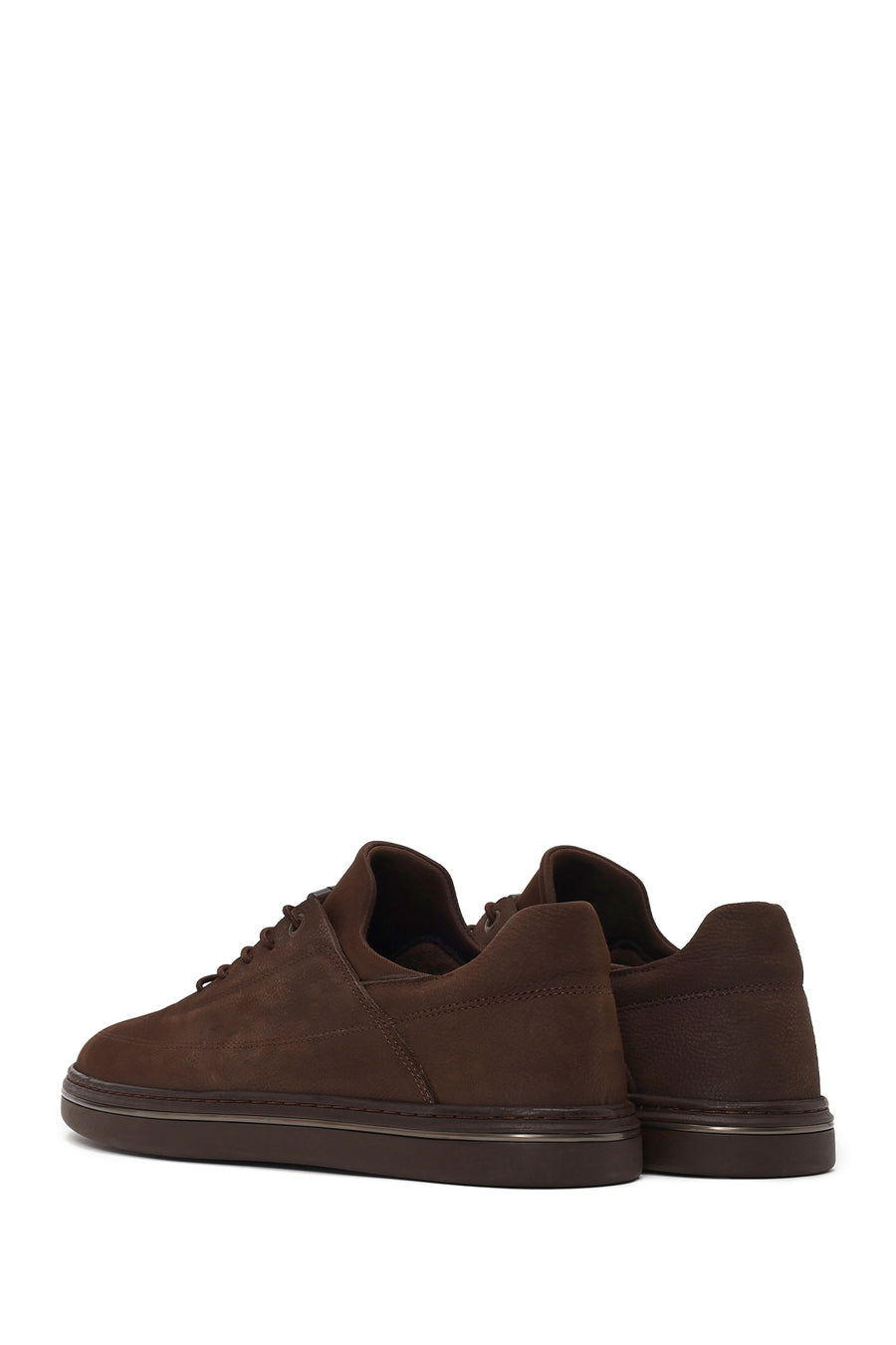 Male Brown Lace-up Nubuck Leather Casual Sneaker