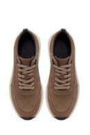 Male Mink Lace-Up Thick-Soled Nubuck Leather Sneaker | Derimod