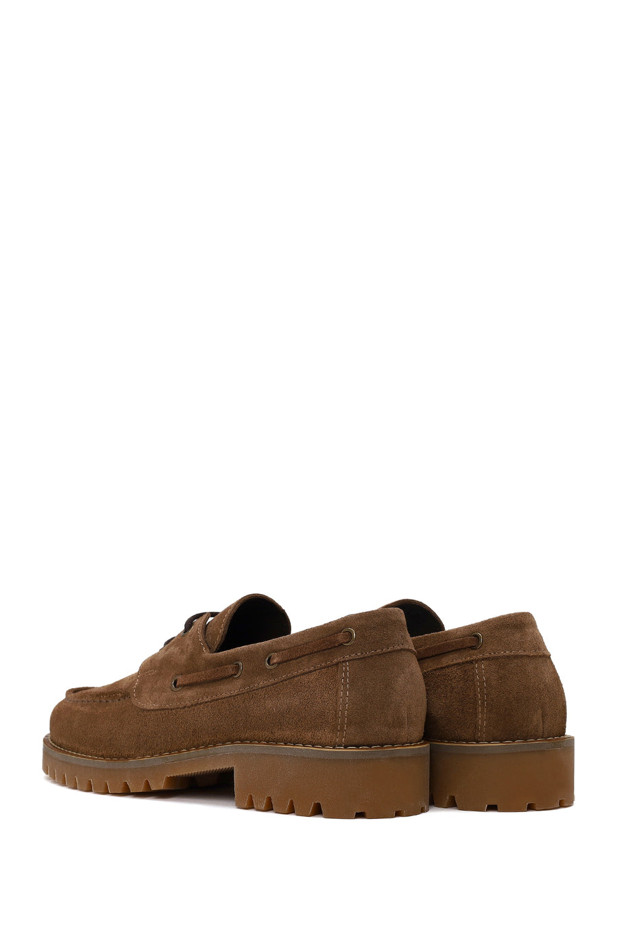 Woman Walnut Lace-Up Thick-Soled Suede Casual Shoes