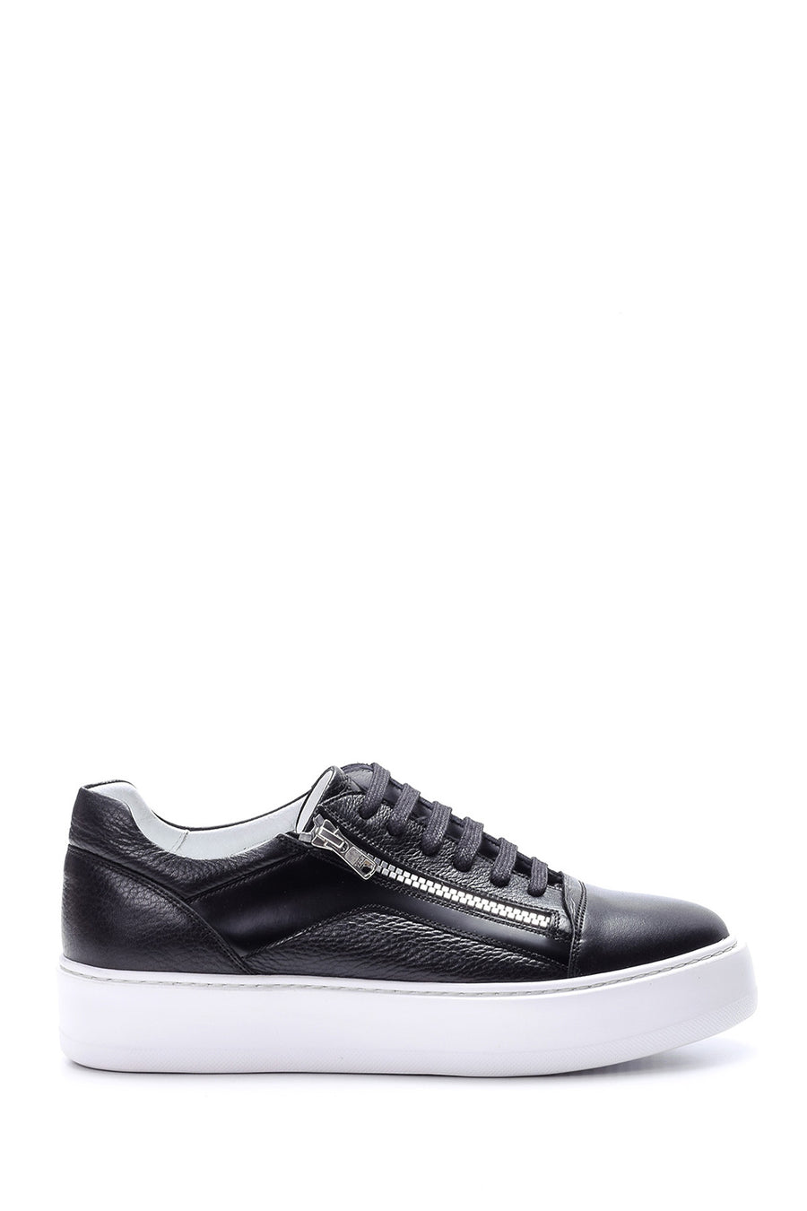 Erkek Fermuar Detaylı Deri Sneaker 19SFD306318 | Derimod