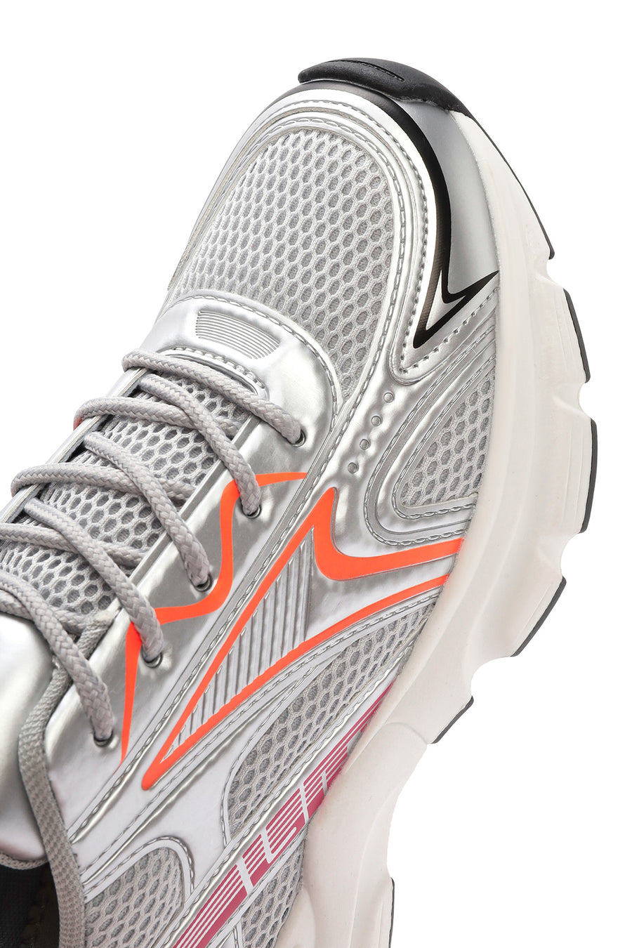 Women's Orange Chunky Sole Lace-Up Sneakers