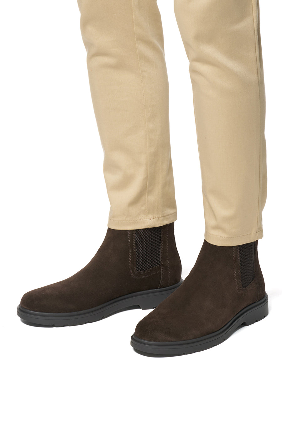 Geox Men's Brown Spherica Ec1 Suede Leather Chelsea Boots