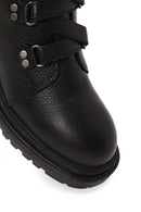Harley Davidson Woman Black Camiel Zip Closure Leather Boots | Derimod