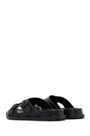 Men's Black Buckled Slippers | Derimod