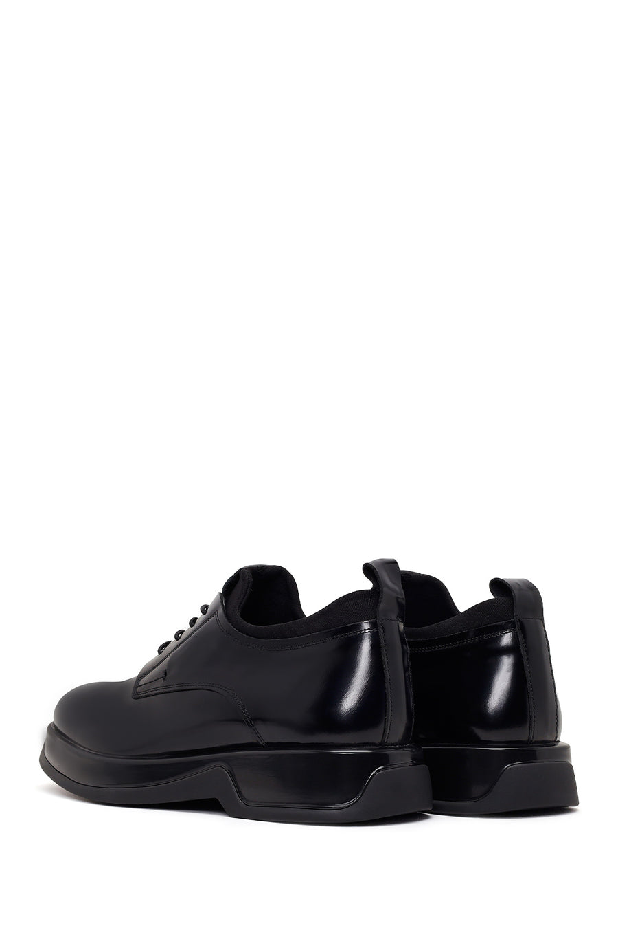 Male Black Lace-up Leather Casual Shoes