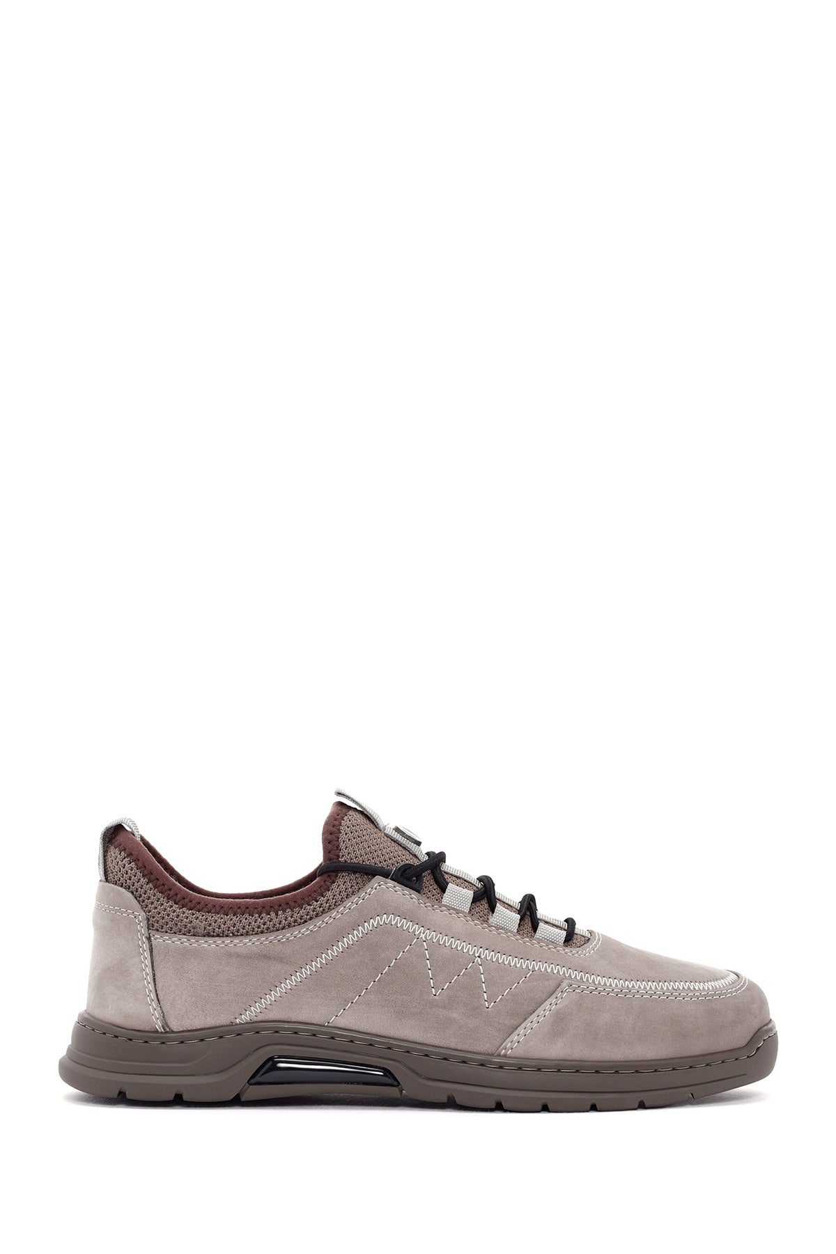 Erkek Vizon Bağcıklı Nubuk Deri Casual Sneaker 24SFD6238V3 | Derimod