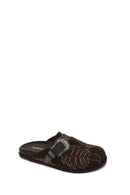 Woman Brown Open-Back Suede Slipper | Derimod