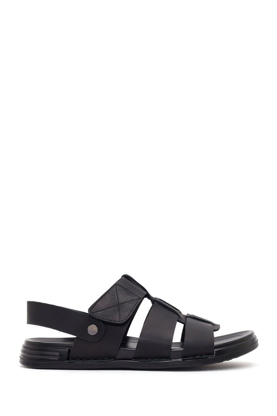 Men's Black Strapped Nubuck Leather Sandals 26SFD6257V3 | Derimod