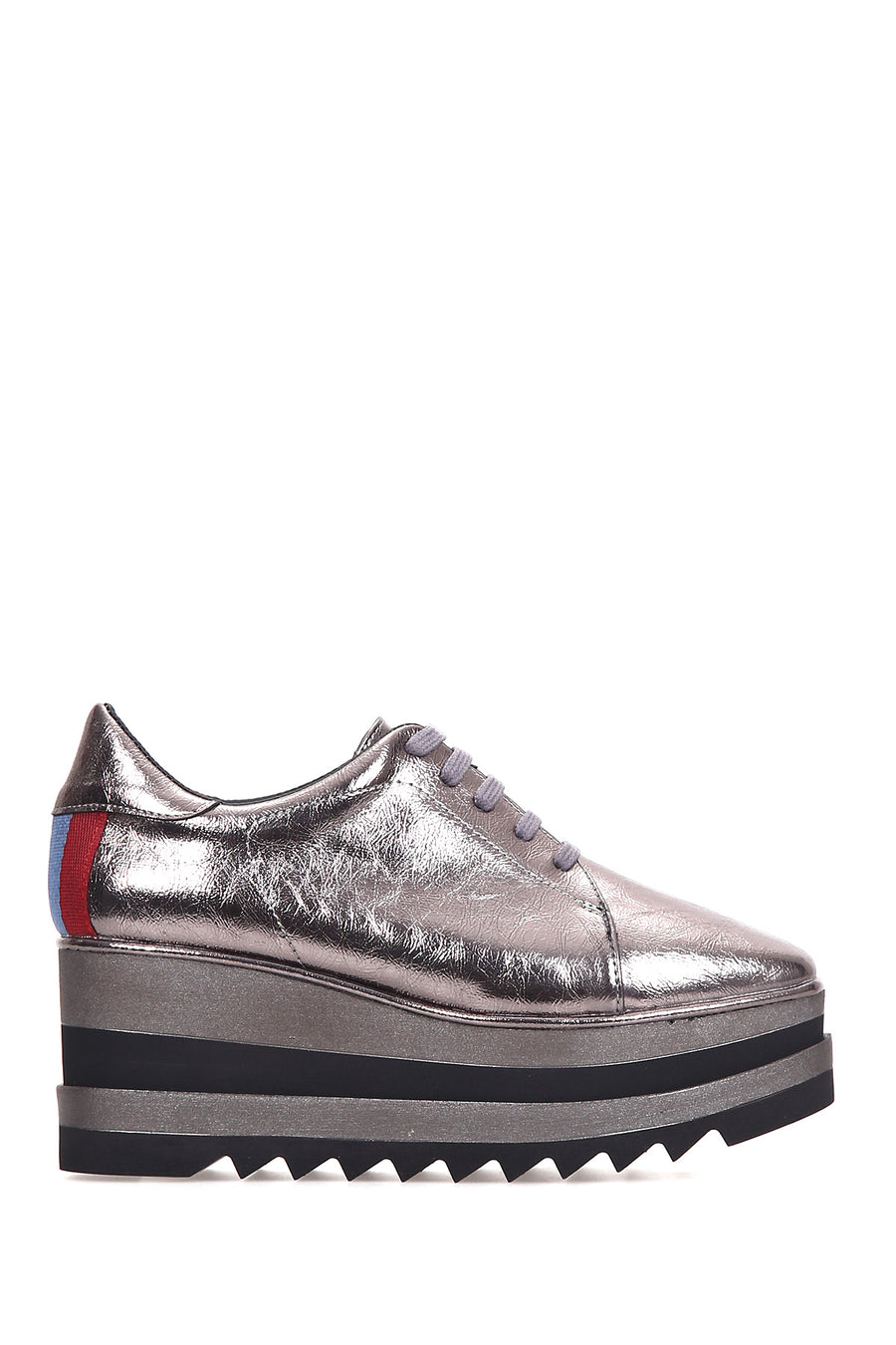 Women's Silver High-Sole Sneaker 18WFE112932 | Derimod