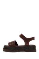 Women's Brown Chunky Leather Sandals | Derimod