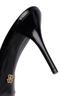 Woman Black Thin-Heeled Patent Leather Leather Slipper | Derimod