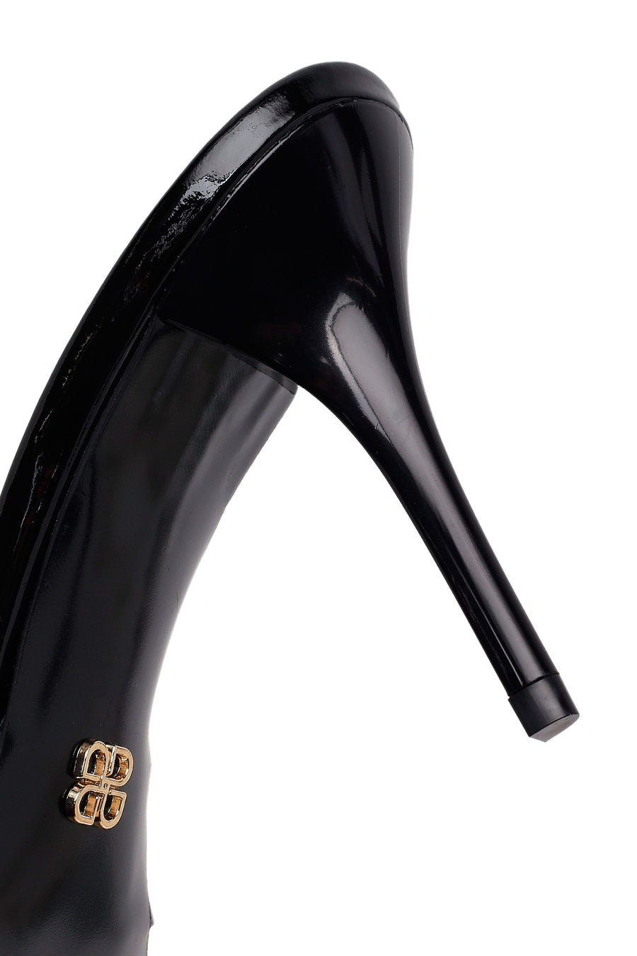 Woman Black Thin-Heeled Patent Leather Leather Slipper
