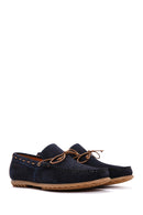 Men's Navy Blue Suede Leather Casual Loafer | Derimod