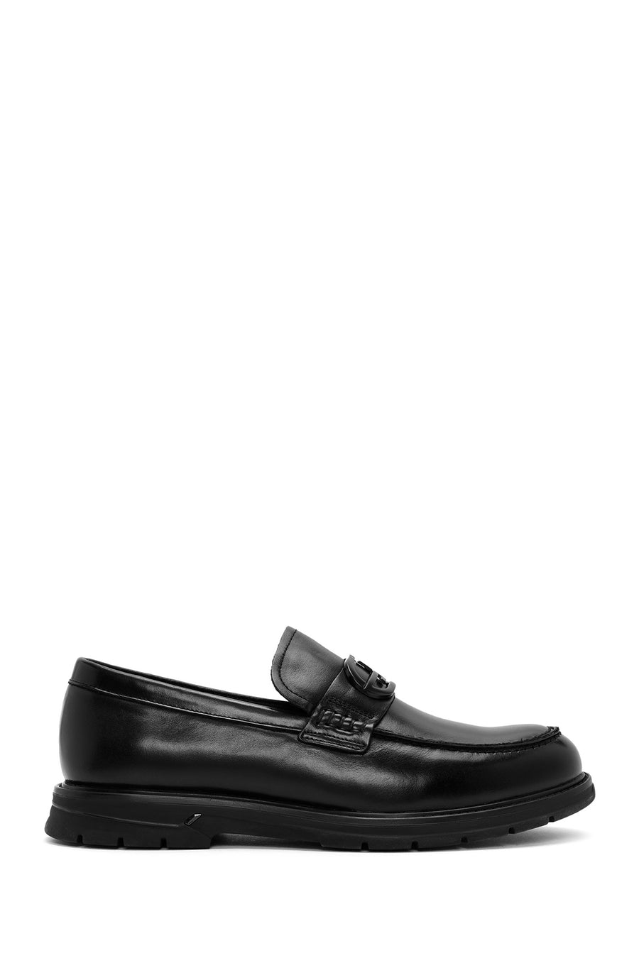 Men's Black Buckle Leather Casual Loafer 24WFD690918 | Derimod
