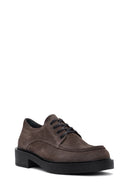 Women's Mink Lace-Up Suede Leather Masculine Loafer | Derimod