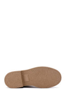 Women's Brown Suede Leather Zippered Flat Boots | Derimod