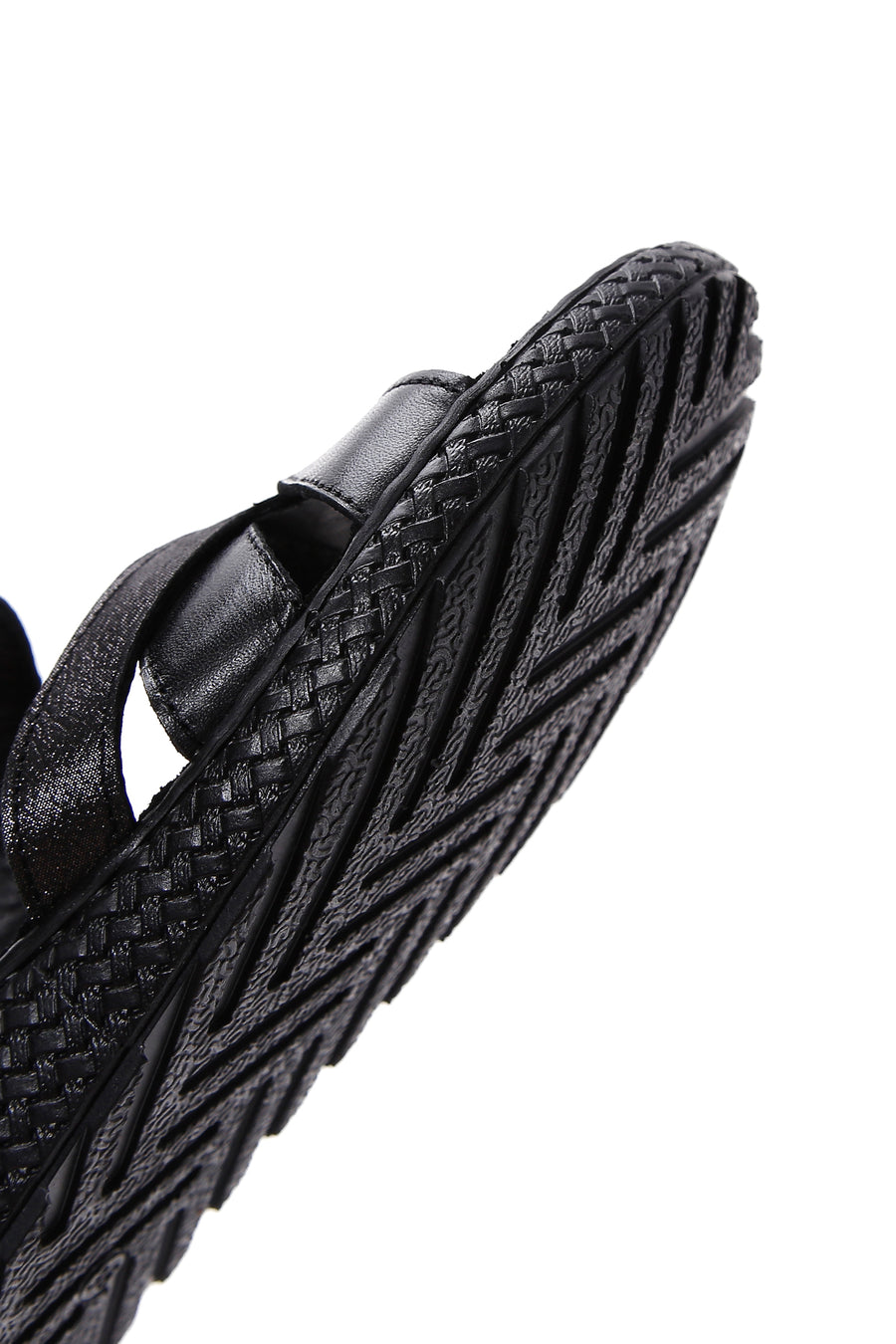 Kadın Siyah Bilekten Bantlı Deri Comfort Sandalet