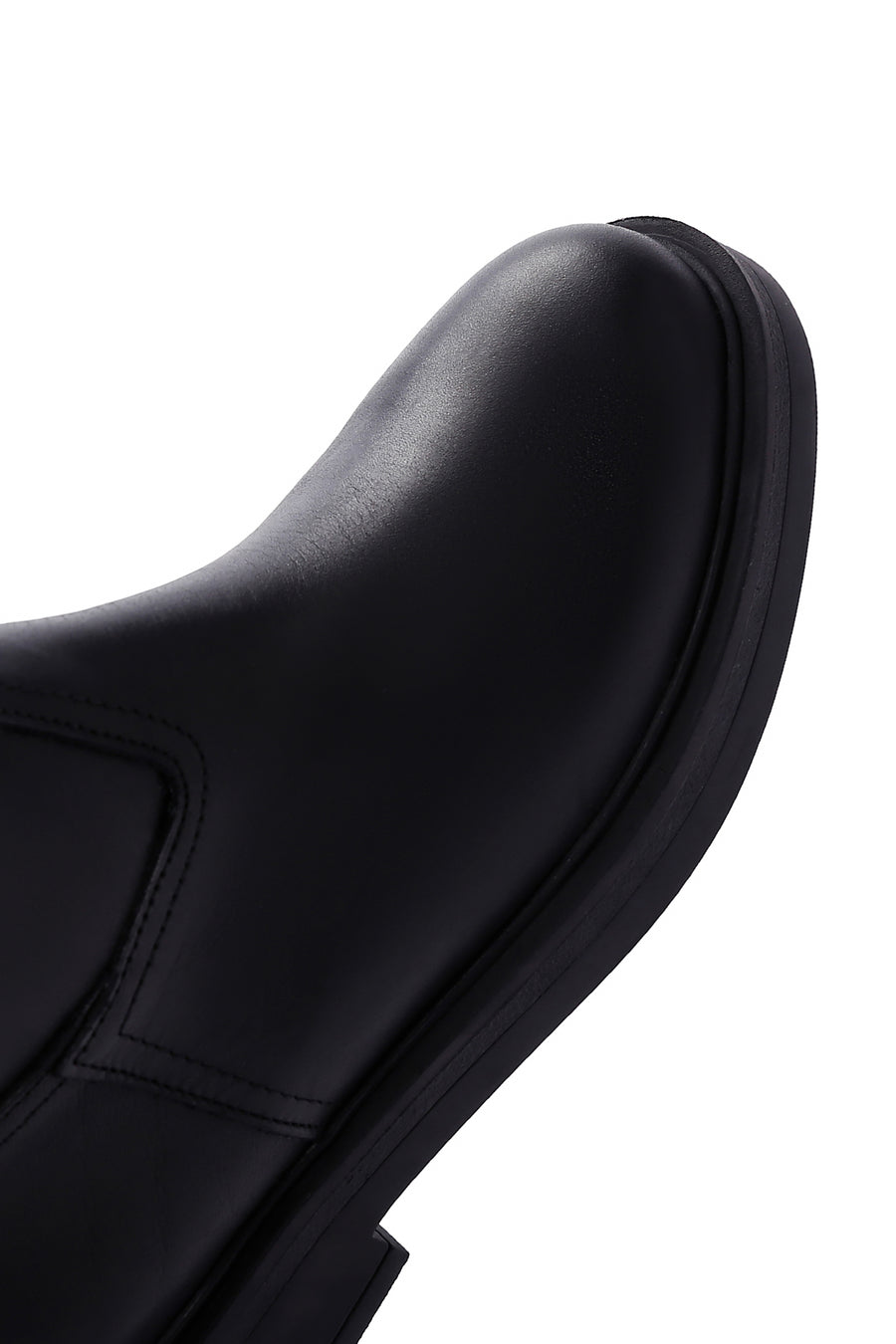 Women's Black Leather Zippered Boots