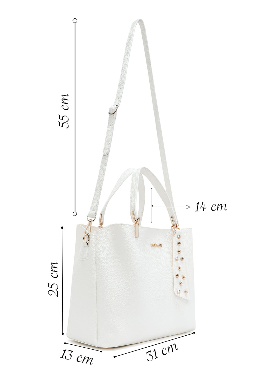 Women's White Long Strap Shoulder Bag