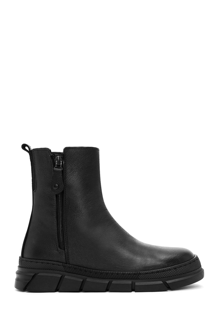 Woman Black Zip Closure Leather Comfort Boots WF360004DV | Derimod