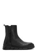 Women's Black Zippered Leather Comfort Boots | Derimod