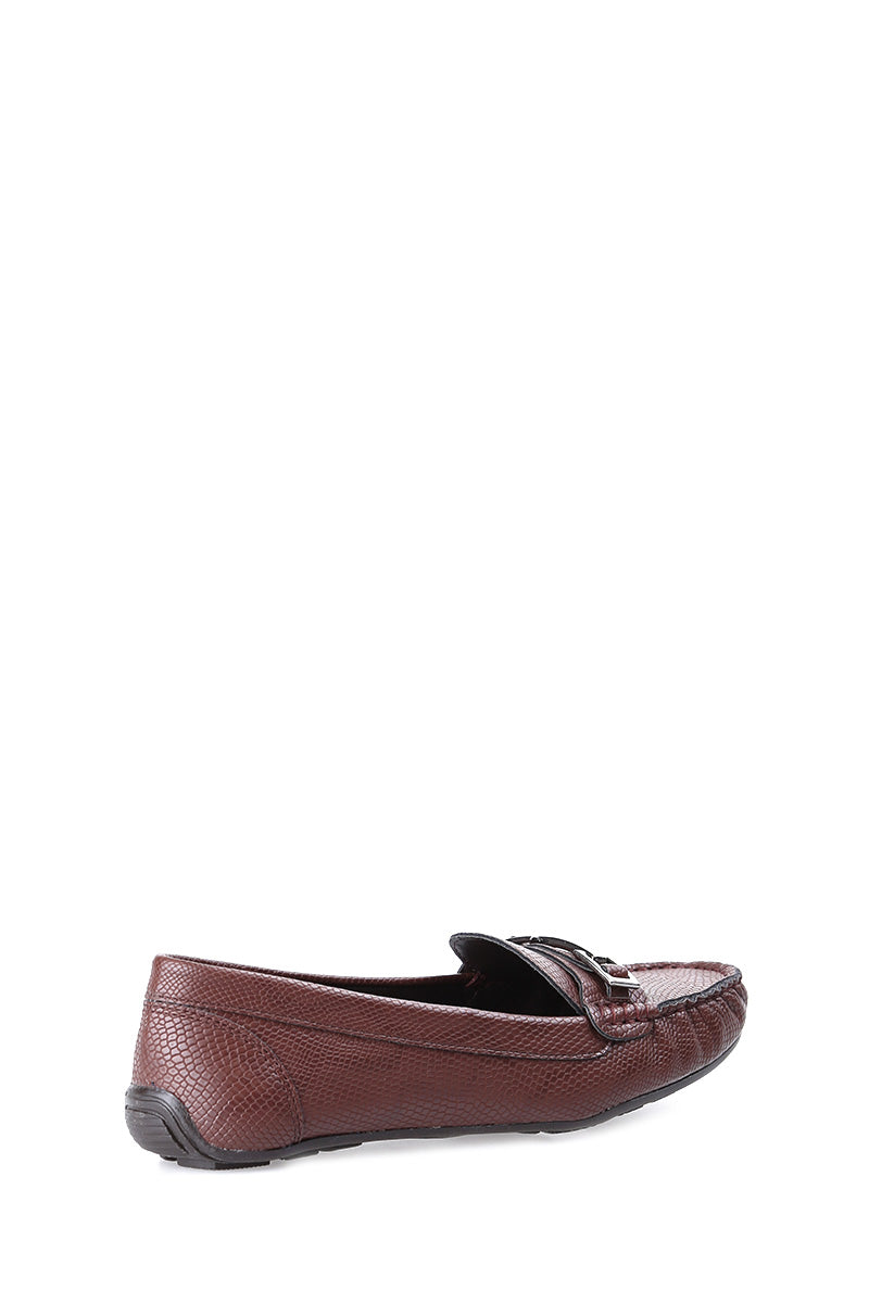 Brown Women's Loafer with Buckle