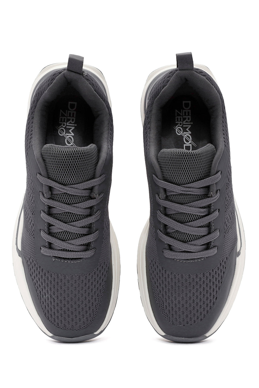 Men's Grey Lace-Up Fabric Sneakers