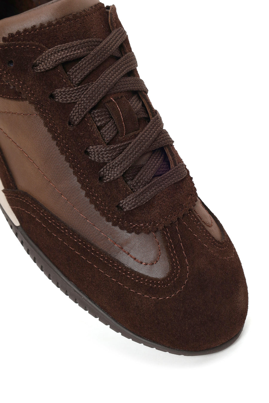 Kadın Kahverengi Bağcıklı Süet Deri Sneaker