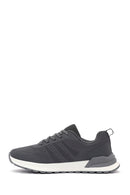 Men's Grey Lace-Up Fabric Sneakers | Derimod