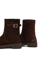 Women's Brown Suede Leather Boots | Derimod